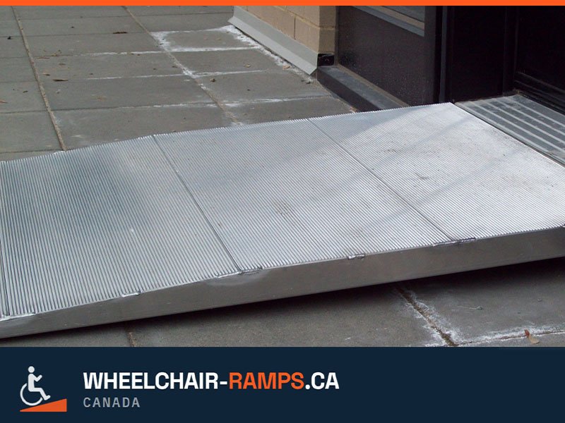Threshold wheelchair ramp at a doorway