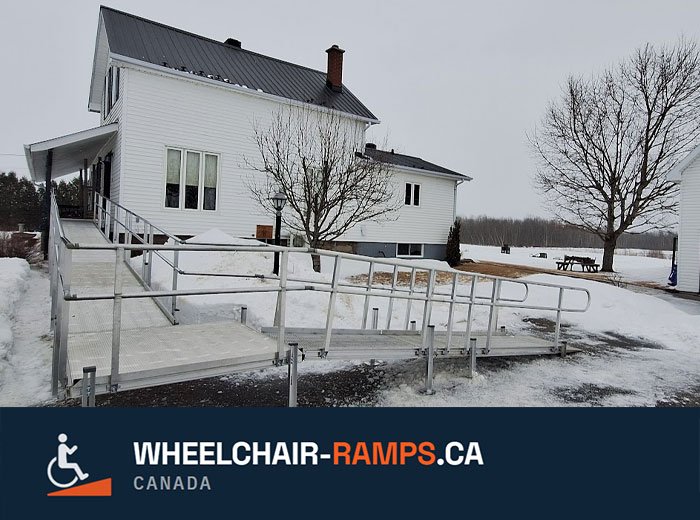 Ramp cleared and safe in winter snow